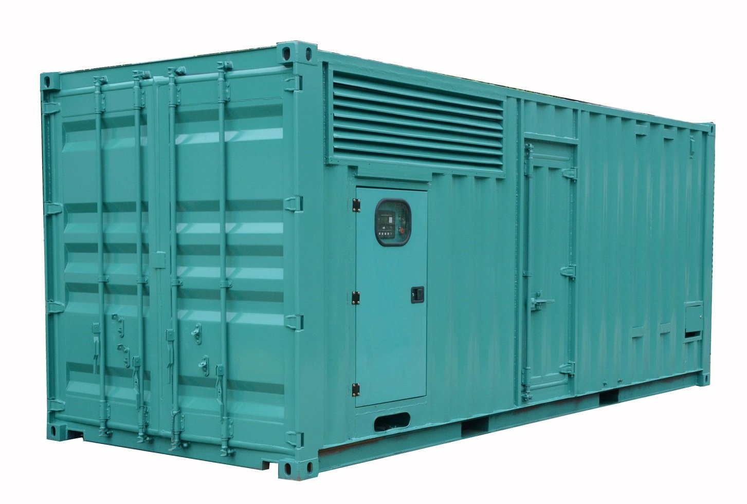 Generator diesla o mocy 1000 kVA z dźwiękoszczelną osłoną wykonaną w standardowym pojemniku 20 stóp